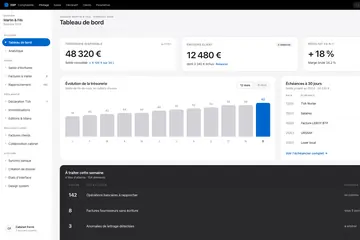 Aperçu du tableau de bord du logiciel EBP.
